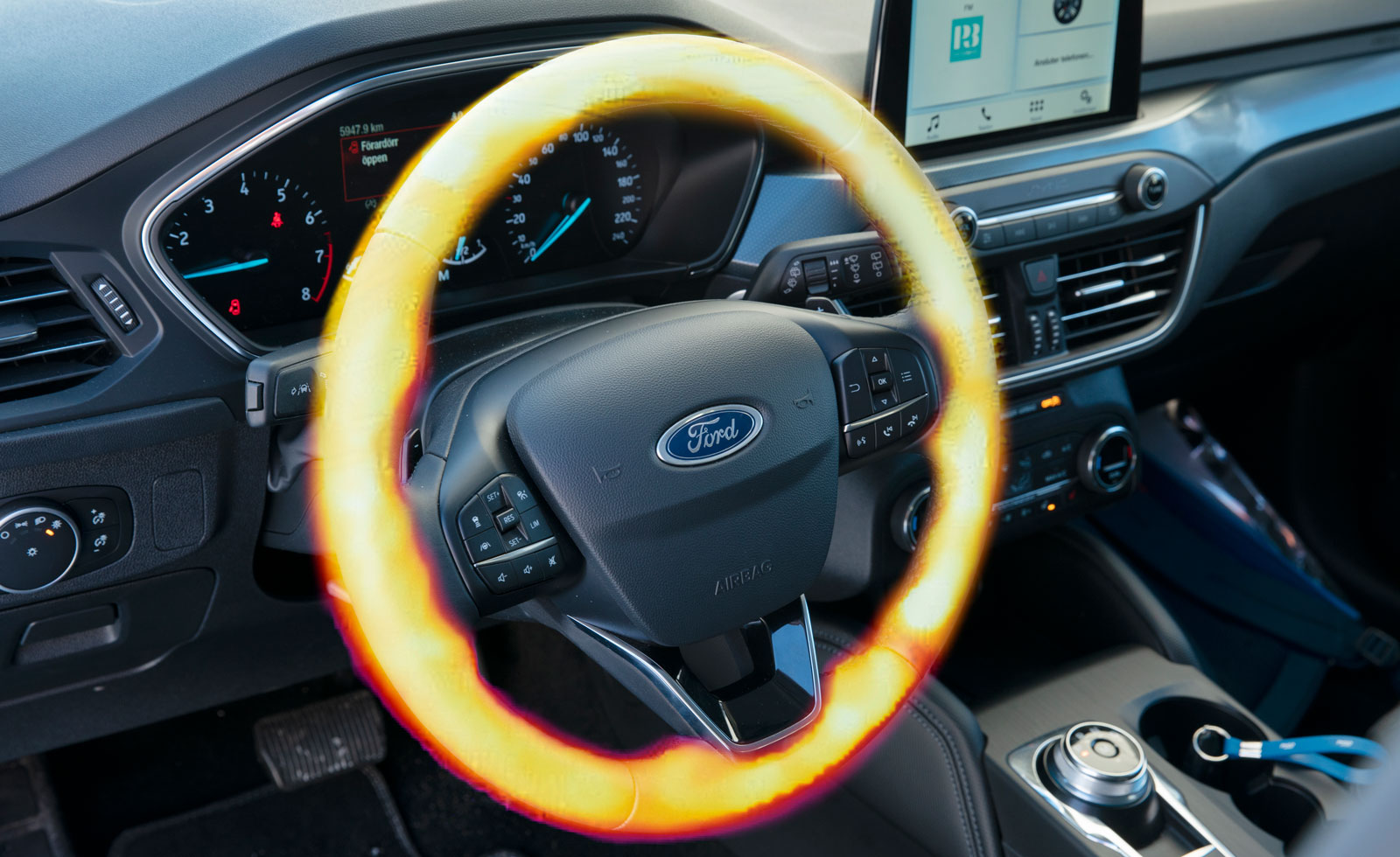 Fords rattvärme skenade raskt upp i maxtemperatur.