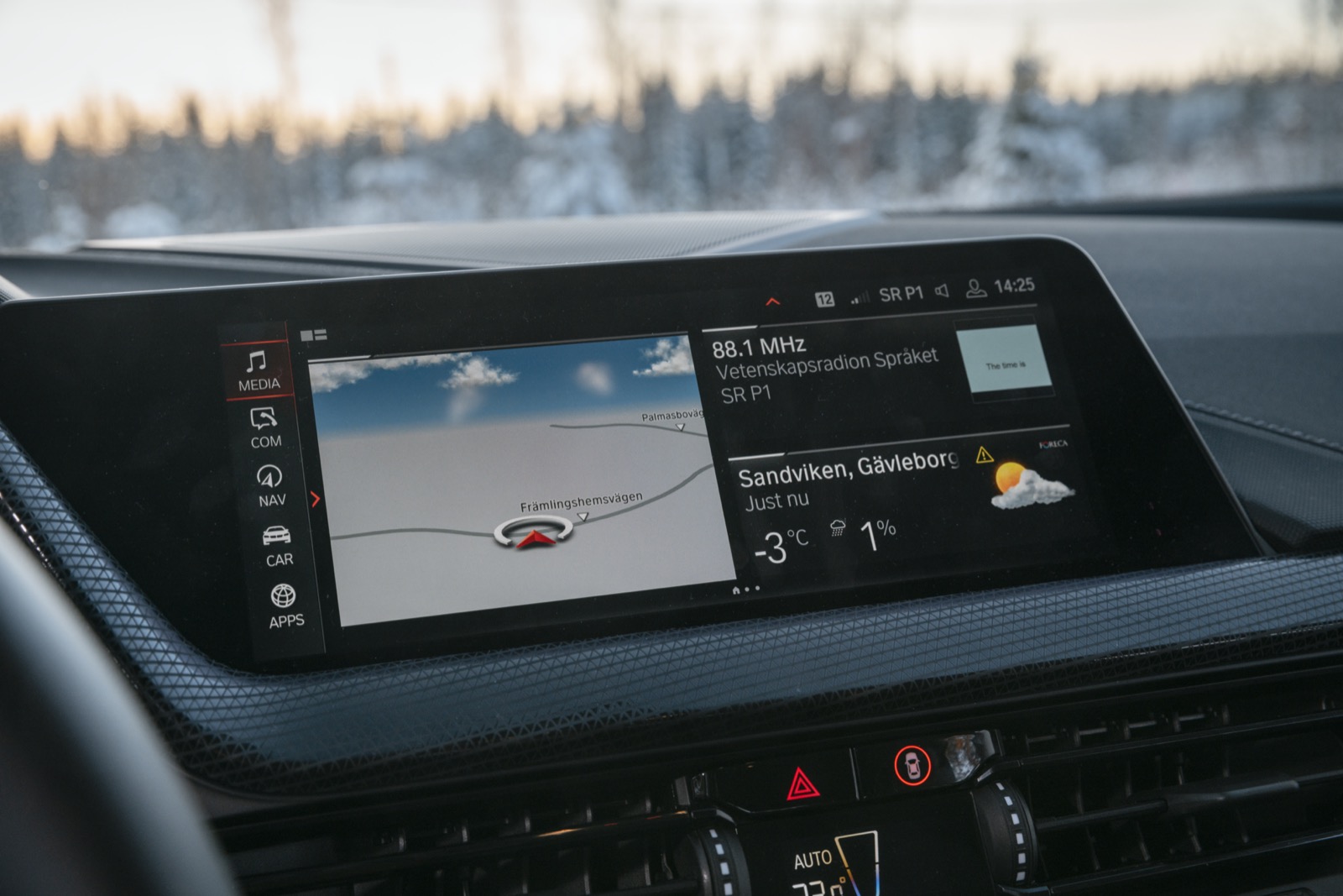 BMW har massor av undermenyer med allsköns typer av information. Geststyrning finns som tillval. Trådlösa uppdateringar utan att behöva vänta till service.