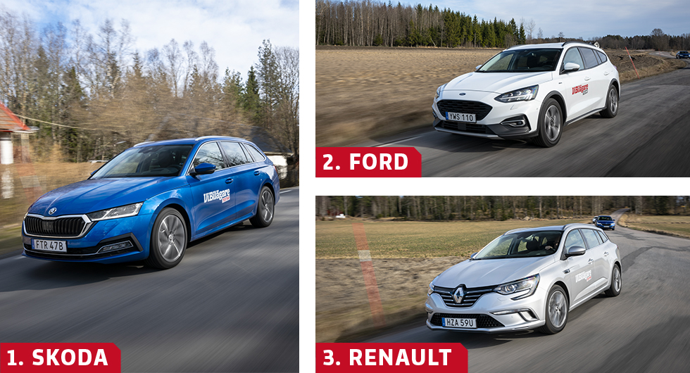 Test: Ford Focus, Renault Megane och Skoda Octavia (2020)
