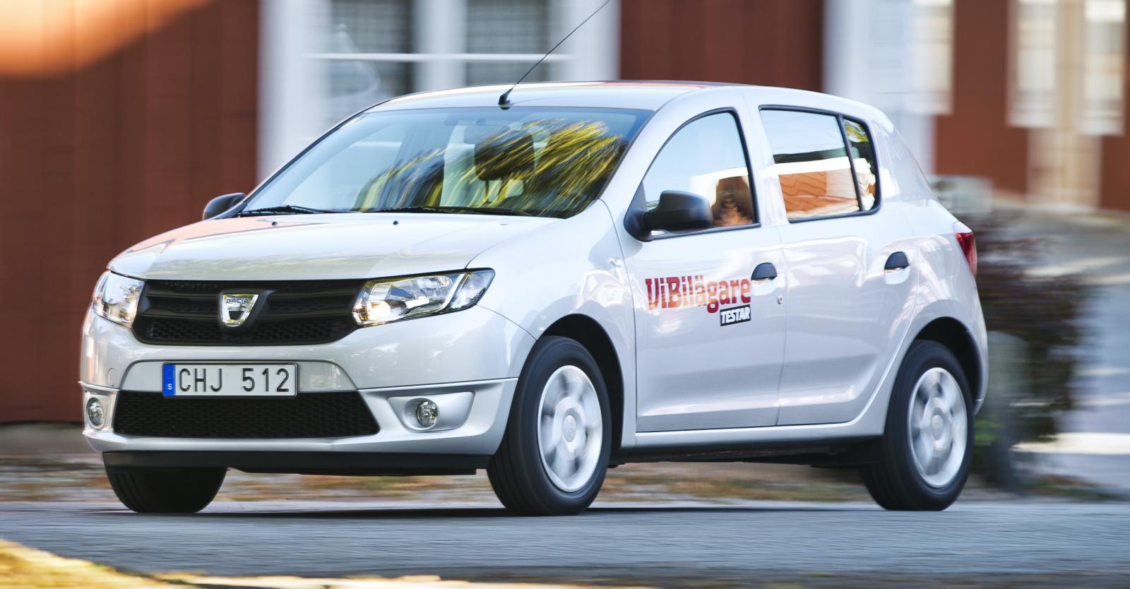 Dacia Sandero har visserligen lägst månadskostnad i vår jämförelse, men det krävs en kontantinsats. Med den utslagen blir modellen inte längre billigast.