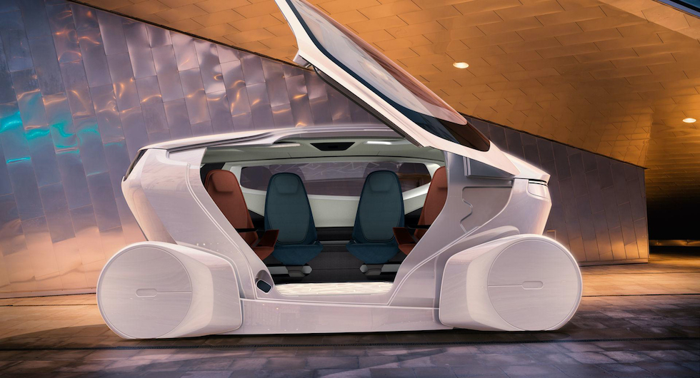 Under en teknikmässa i Shanghai 2017 visade Nevs upp sin Autonoma koncpetbil InMotion. Foto: Nevs