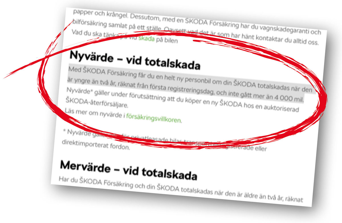 Bilförsäkringens falska löfte: Helt ny bil var två år gammal