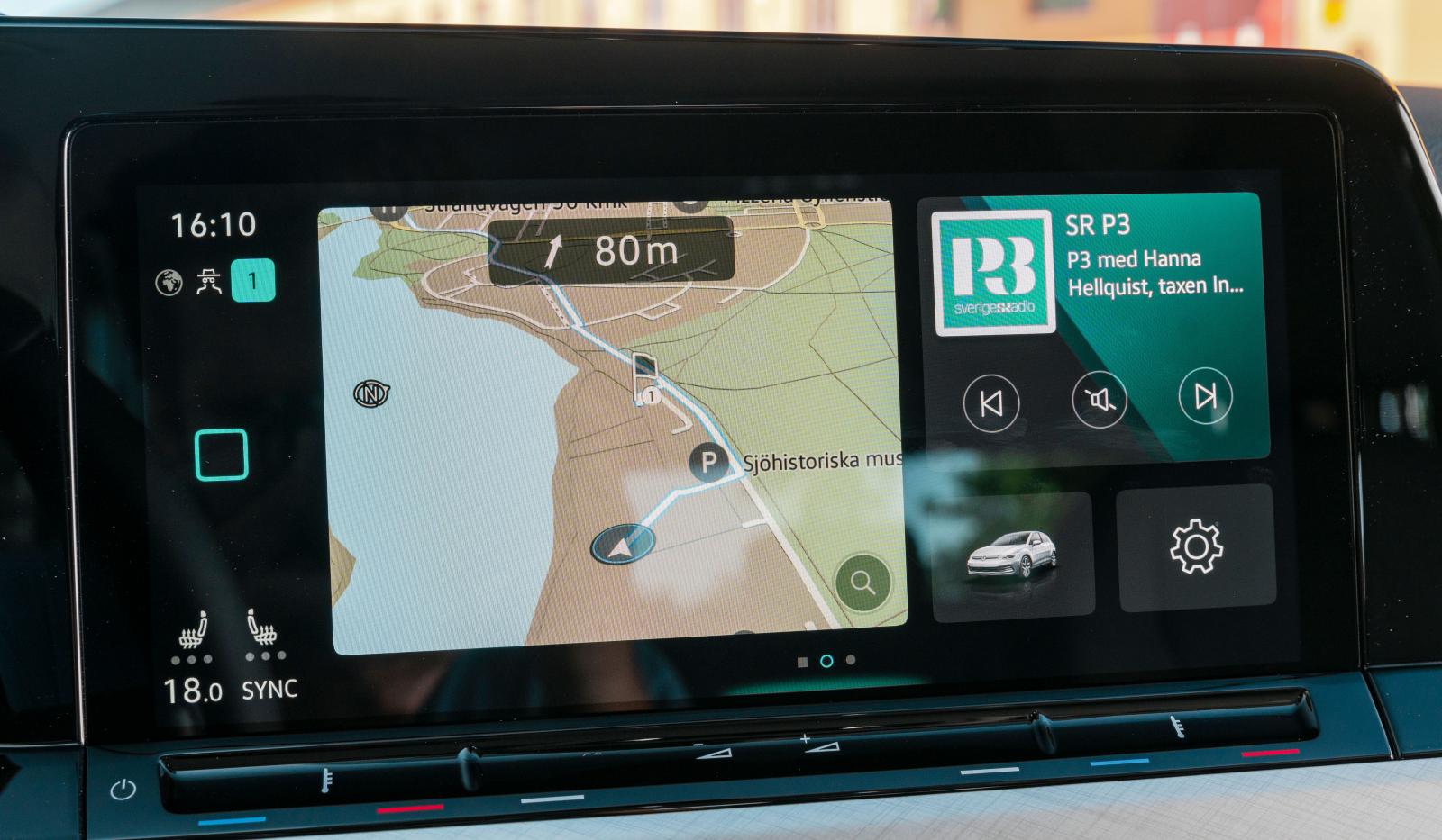 VW-menyns ”widgets” (ikoner) justeras efter förarens tycke och smak.