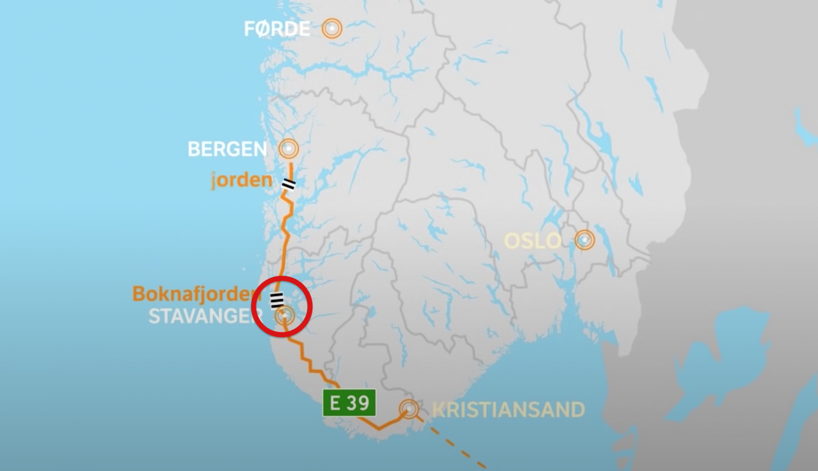 Här i sydvästra Norge hamnar den nya tunneln.