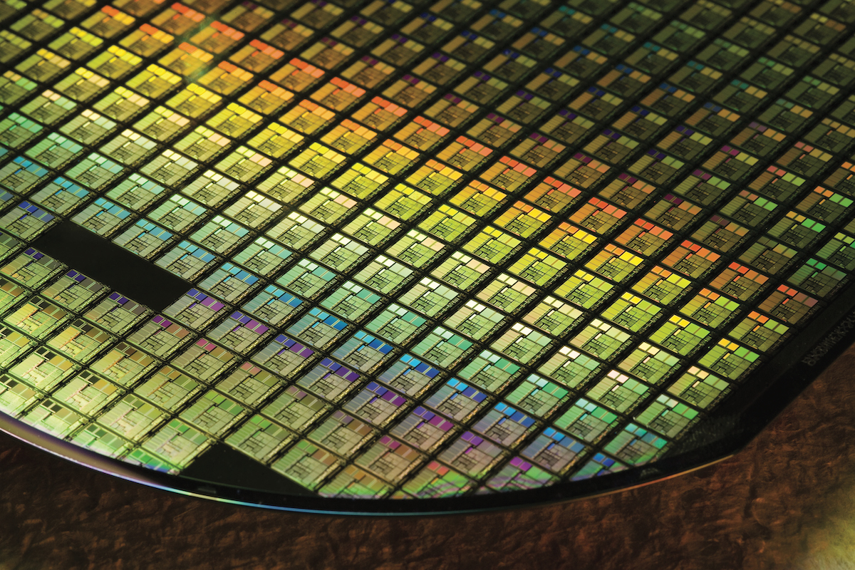 En halvledarplatta tillverkad av TSMC.