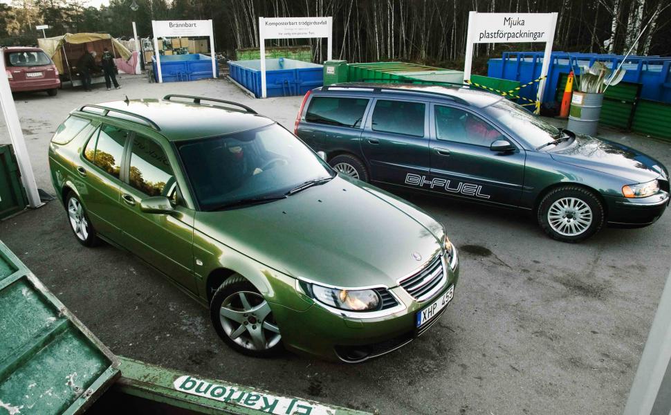 Biltest: Saab 9-5 BioPower, Volvo V70 Bi-Fuel