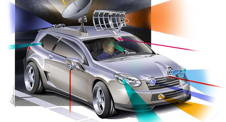 Den krockfria bilen på väg