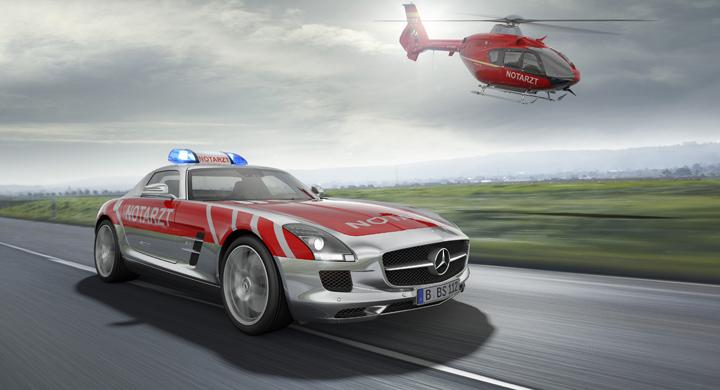 Mercedes SLS AMG får blåljus