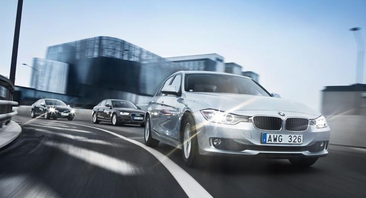 Ljustest: BMW 3-serie, Audi A4, Volvo S60 (2012)