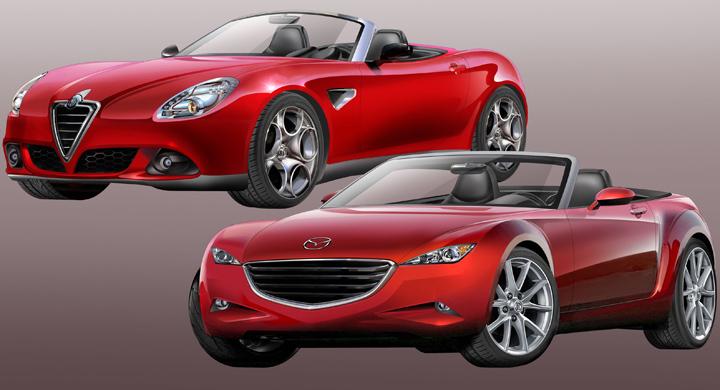 Ny sportbil från Mazda och Alfa Romeo – första illustrationen