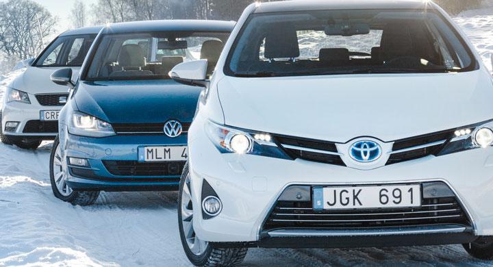 Biltest: Seat Leon, Toyota Auris, Volkswagen Golf (2013)