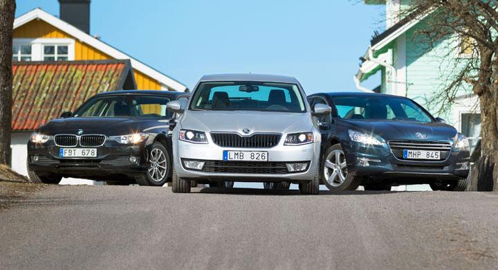 Biltest: BMW 318d, Peugeot 508, Skoda Octavia (2013)