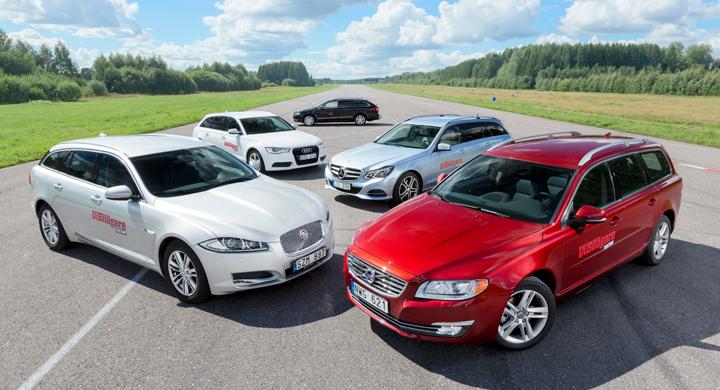 Biltest: Volvo V70, Audi A6 Avant, Mercedes E-klass Kombi, Jaguar XF Sportbrake, Skoda Superb (2013)