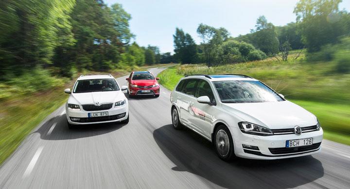Biltest: Skoda Octavia Combi, Toyota Auris Sports Tourer, Volkswagen Golf Sportscombi (2013)