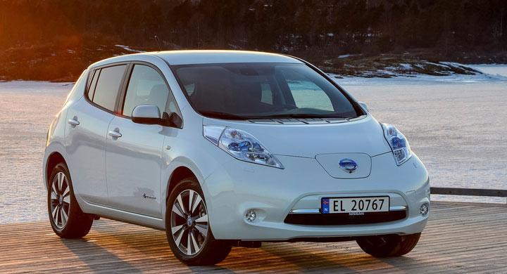 Eldrivna Nissan Leaf poppis i Norge
