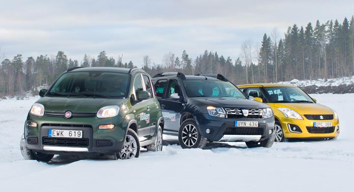 Biltest: Dacia Duster 4x4, Fiat Panda 4x4, Suzuki Swift 4x4 (2014)