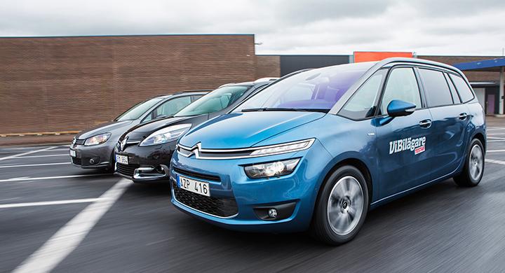 Biltest: Citroën Grand C4 Picasso, Renault Grand Scénic, Volkswagen Touran (2014)