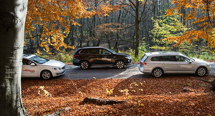 Ljustest: Mitsubishi Outlander PHEV, Volkswagen Passat GTE SportsCombi, Volvo V60 D5 Twin Engine