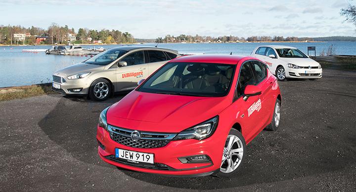Ljustest: Opel Astra, Volkswagen Golf, Ford Focus