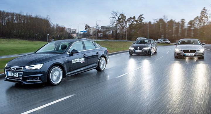 Ljustest: Audi A4, BMW 320d, Jaguar XE