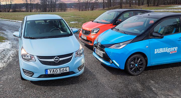 Ljustest: Opel Karl, Smart Forfour, Toyota Aygo (2016)