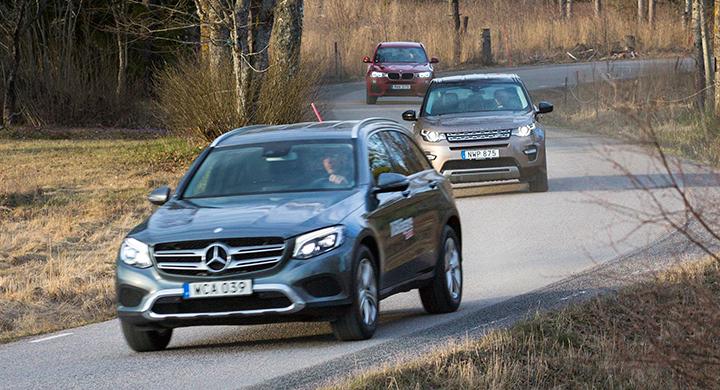Ljustest: BMW X3, Land Rover Discovery Sport, Mercedes-Benz GLC (2016)