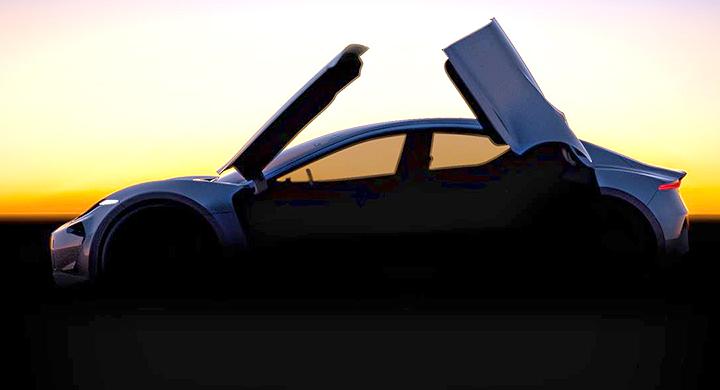 Silhuetten av nya elbilen från Fisker.