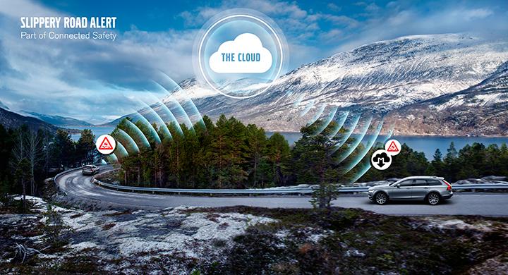 Molnbaserad tjänst gör att Volvobilar kan larma varandra om faror längs vägen.