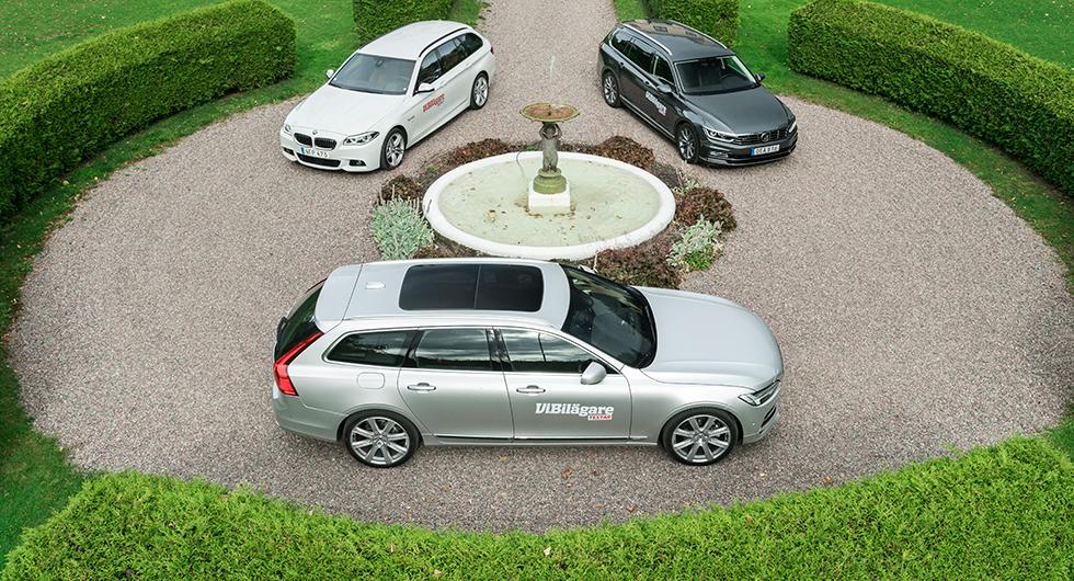 Ljustest: Volvo V90, Volkswagen Passat, BMW 5-serie (2016)