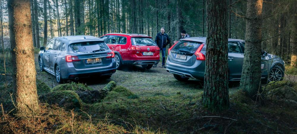 Testvärden: Subaru Levorg, Volkswagen Golf Alltrack, Volvo V60 CC (2016)