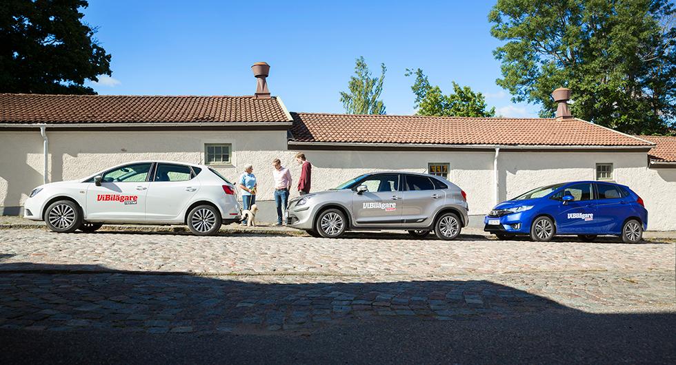 Ljustest: Honda Jazz, Seat Ibiza, Suzuki Baleno (2016)