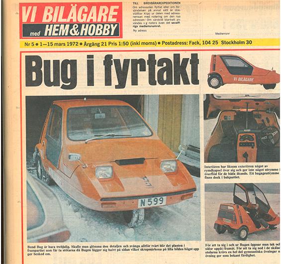 Det var då, 1972: ViB provkörde Bond Bug