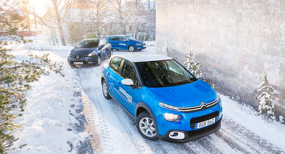 Ljustest: Citroën C3, Renault Clio, Skoda Fabia (2017)