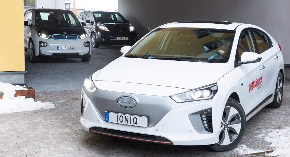 Ljustest: BMW i3, Hyundai Ioniq Electric, Nissan Leaf (2017)
