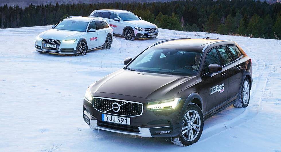 Ljustest: Volvo V90 Cross Country, Mercedes E-klass All-Terrain, Audi A6 Allroad (2017)