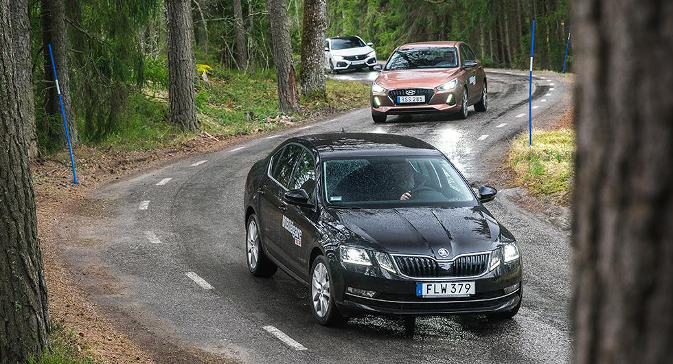 Ljustest: Honda Civic, Hyundai i30, Skoda Octavia (2017)