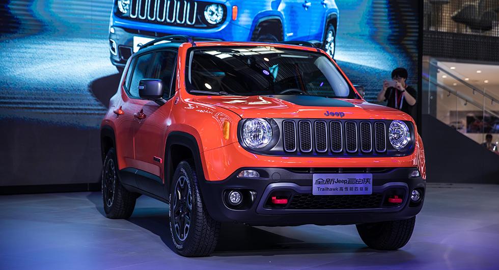 Jeeps monter på Beijing Auto Show. Varumärket sägs vara det mest värdefulla i Fiat Chryslers portfolio.