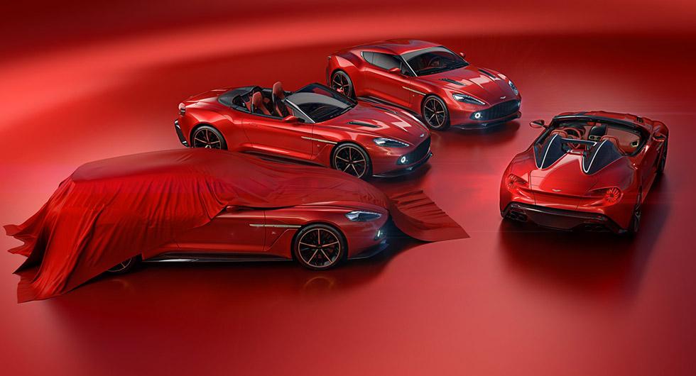 Familjeporträtt på Vanquish Zagato-medlemmarna.