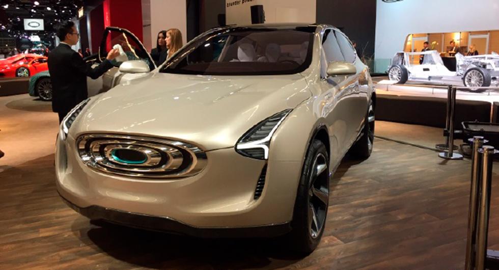 Den hypnotiska grillen är ett kännetecken för Thunder Powers bilar. Här på prototypen av en suv.