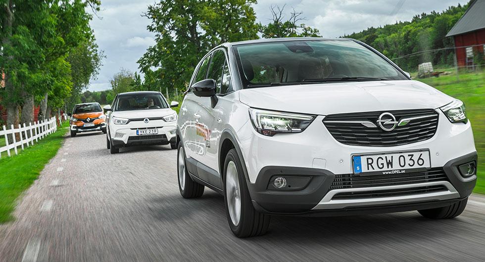 Ljustest: Opel Crossland X, Renault Captur, SsangYong Tivoli (2017)
