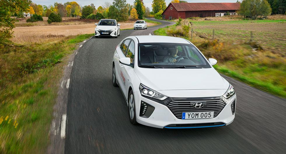 Ljustest: Hyundai Ioniq Plug-in, Toyota Prius Plug-in Hybrid, Volkswagen Golf GTE (2017)