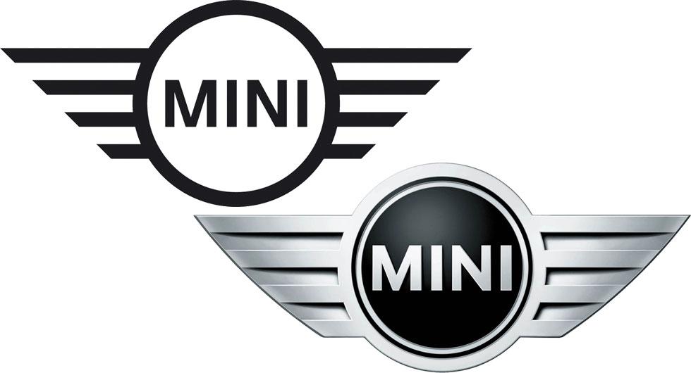Skuggor och tredimensionellt uttryck byts ut mot minimalism och svartvitt när Mini designar om sin logga.