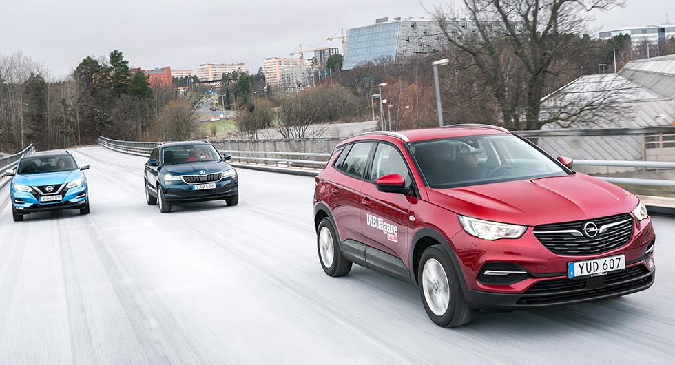 Ljustest: Skoda Karoq, Nissan Qashqai, Opel Grandland X (2018)