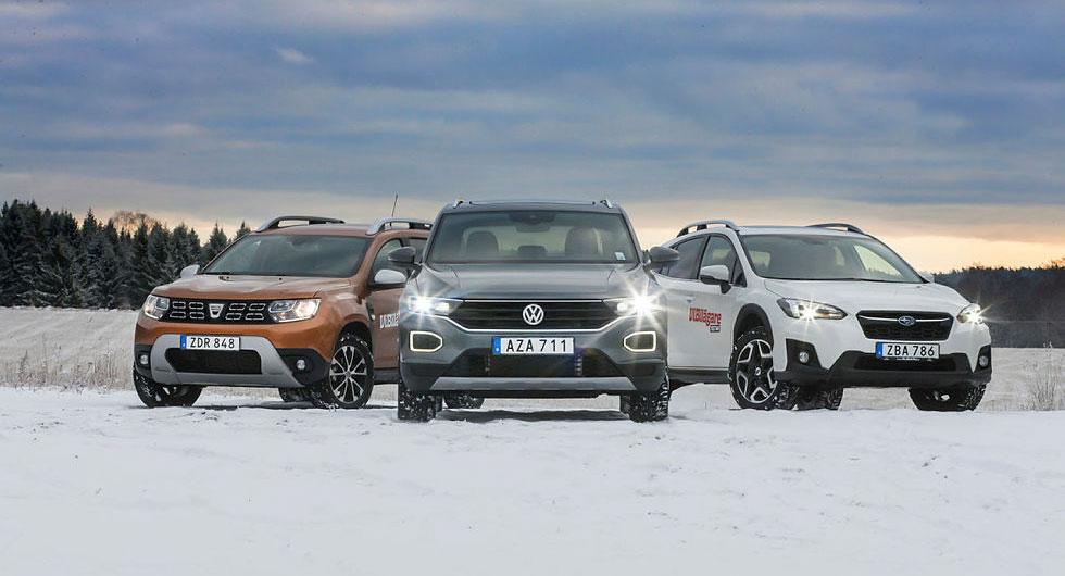 Ljustest: Dacia Duster, Subaru XV, Volkswagen T-Roc (2018)