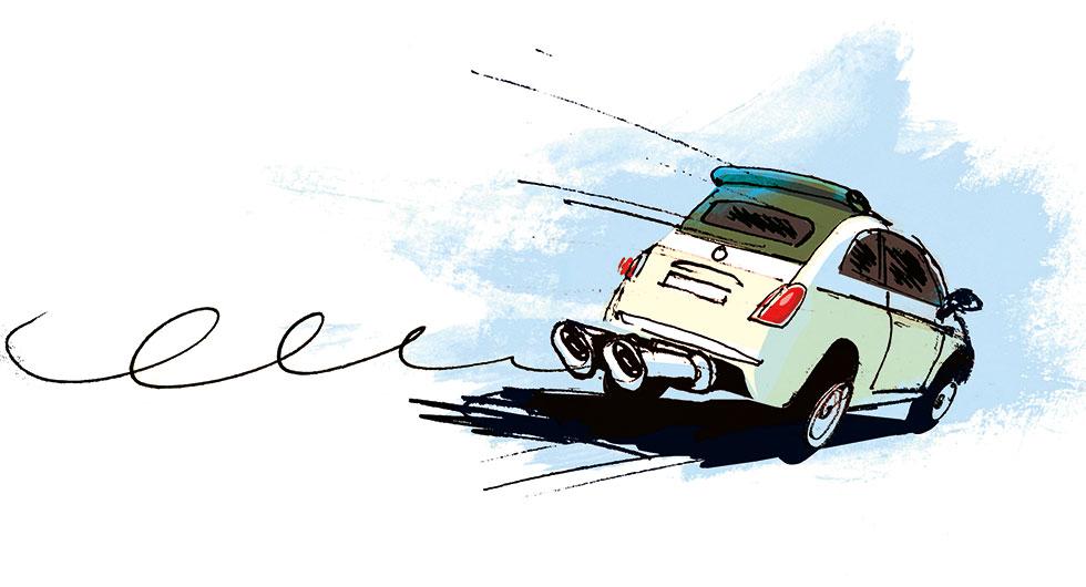 Frågeställaren undrar om dubbla avgasrör verkligen gör någon nytta. Illustration: Johan Isaksson.