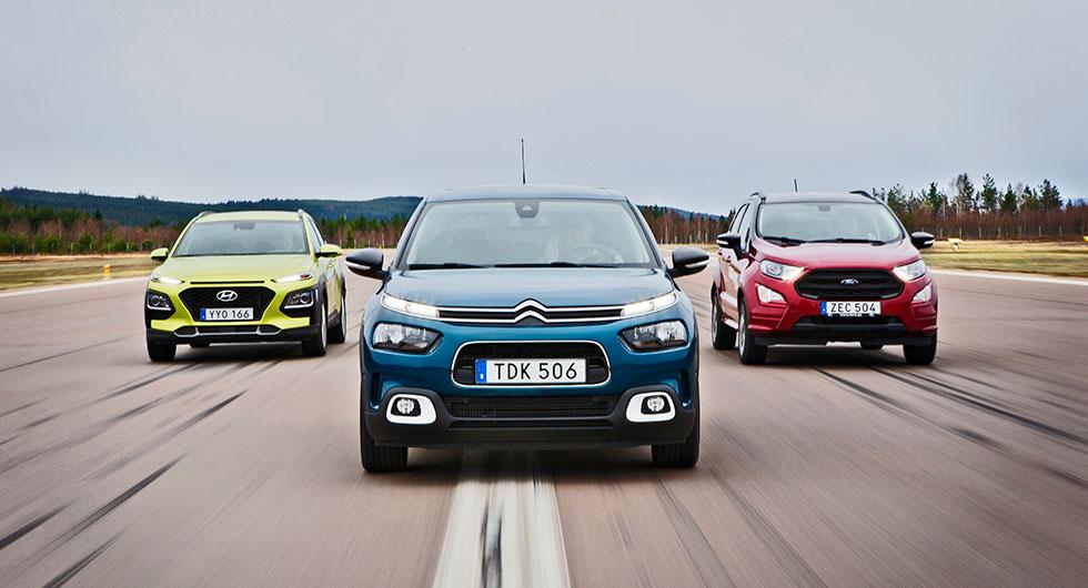 Ljustest: Citroën C4 Cactus, Ford Ecosport, Hyundai Kona (2018)