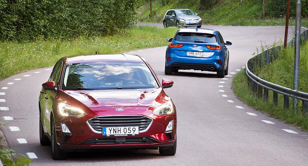 Ljustest: Ford Focus, Kia Ceed, Volkswagen Golf (2018)