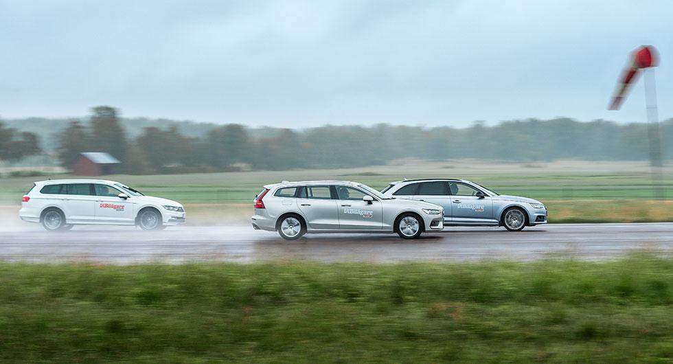 Ljustest: Volvo V60, Audi A4 Avant, Volkswagen Passat Sportscombi (2018)