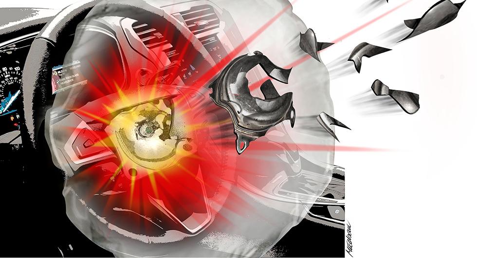 Frågeställaren köpte en ny Volkswagen Polo där det upptäcktes ett defekt bälte tillverkad av Takata. Oro finns att krockkudden kan vara farlig.