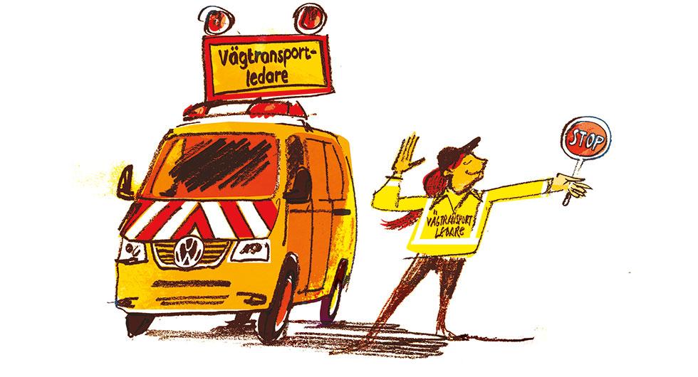 Frågeställaren undrar vilka befogenheter vägtransportledare har. Illustration: Johan Isaksson.